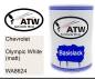 Preview: Chevrolet, Olympic White (matt), WA8624: 500ml Lackdose, von ATW Autoteile West.